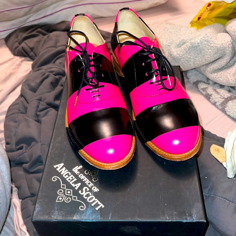 The Office of Angela Scott “Mr. Smith” Striped Leather Oxfords